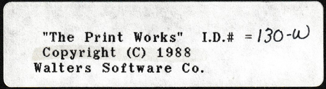 PrintWORKS, The Floppy Disk